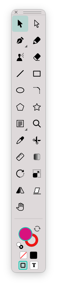 The toolbar palette